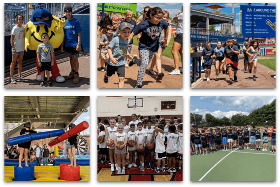 Collage of photos of local youth sports teams