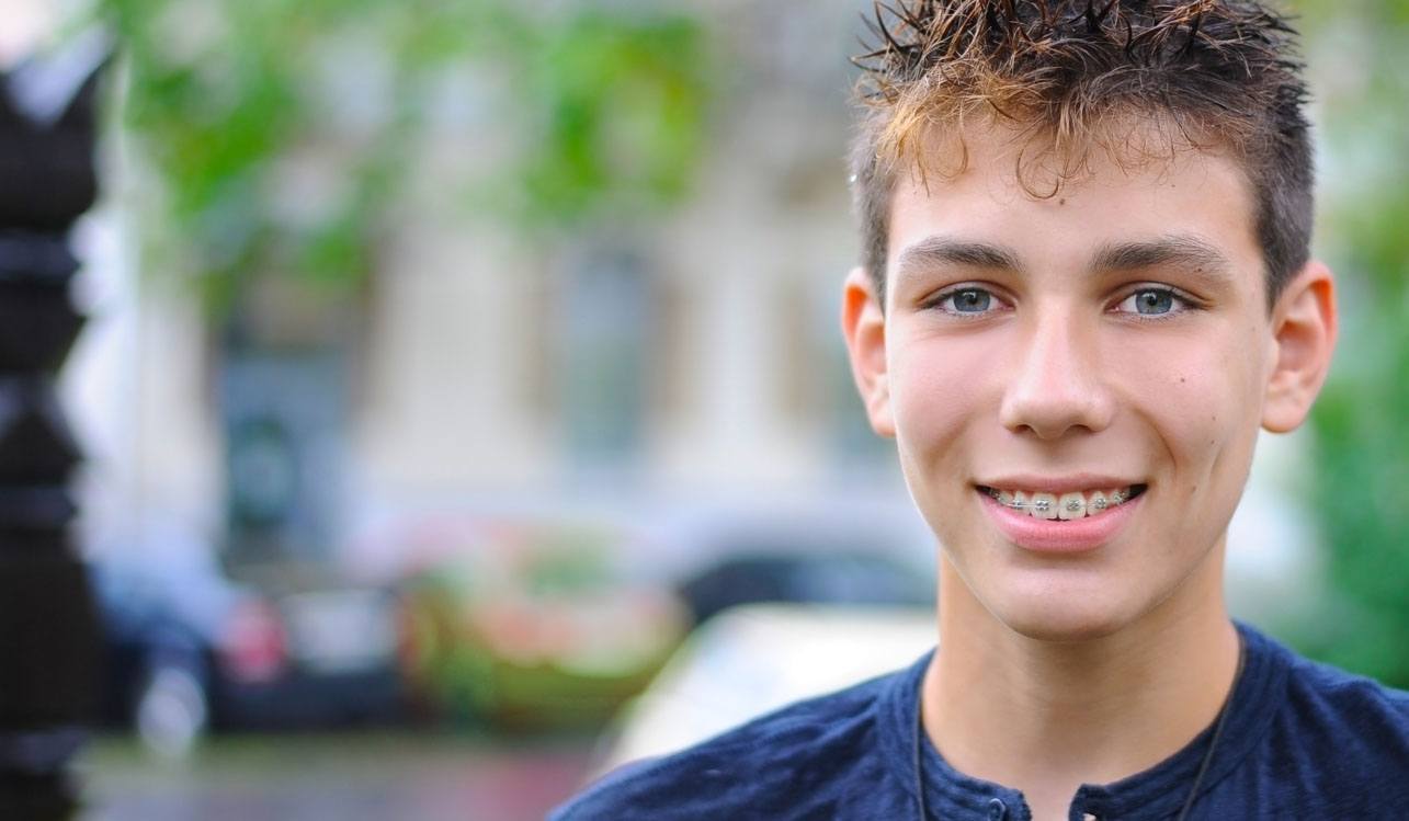 Teen with braces