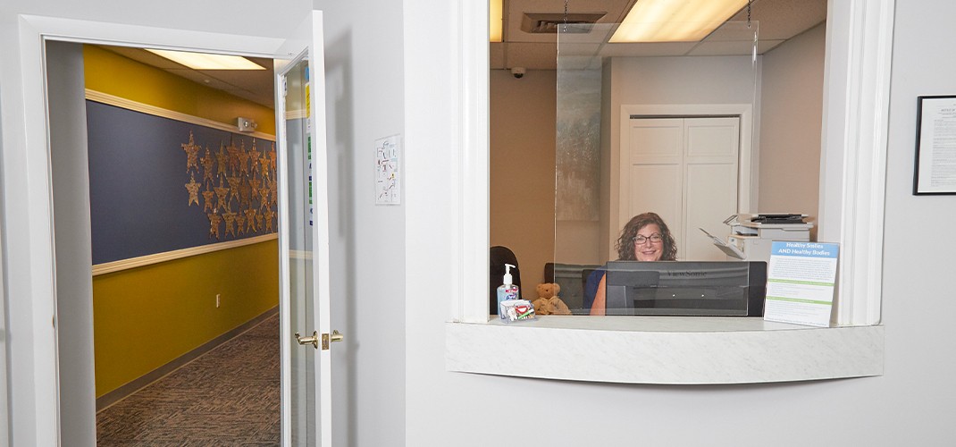 Orthodontic office reception desk