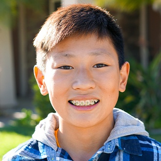 Smiling teen with braces